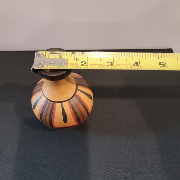 Miniature Terracotta Pottery Bud Vase Colorful Sculpture Earthy Home Decor - Picture 7 of 7